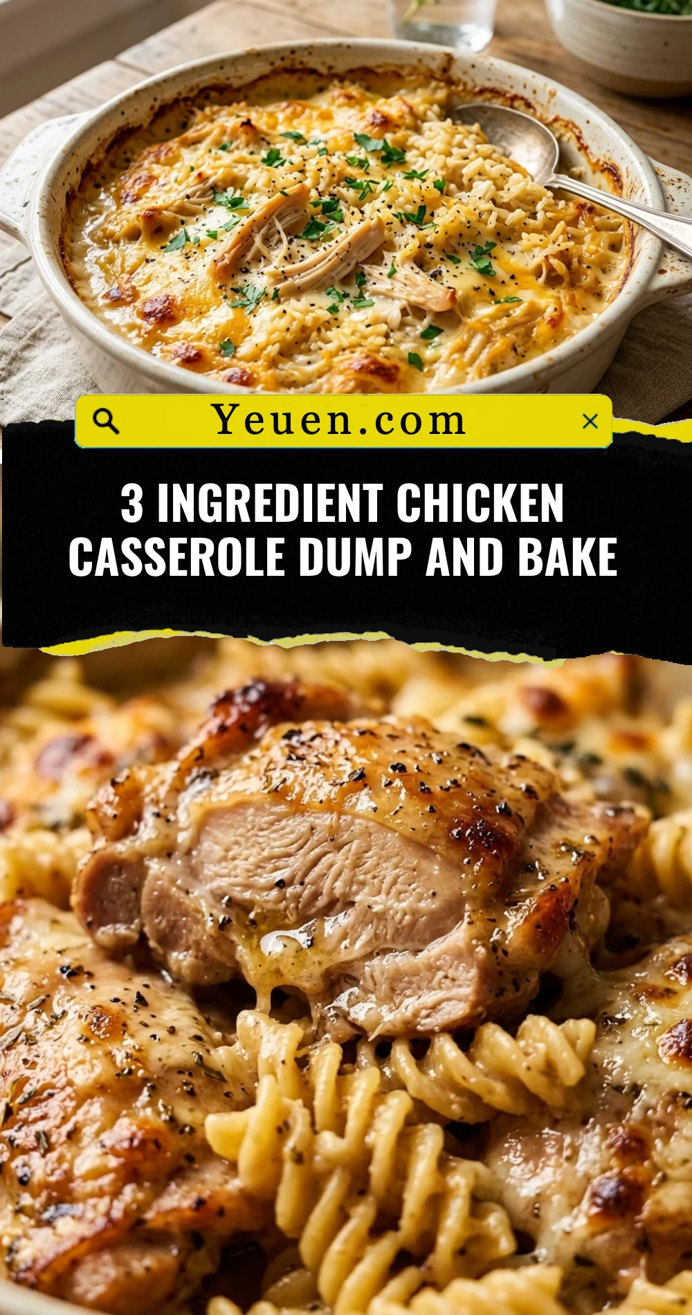 3 Ingredient Chicken Casserole Dump And Bake