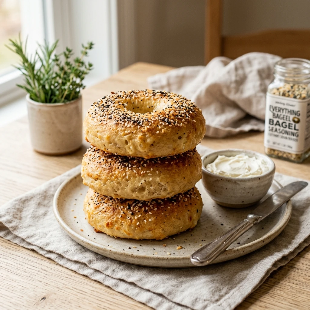 3 Ingredient Cottage Cheese Bagels No Yeast