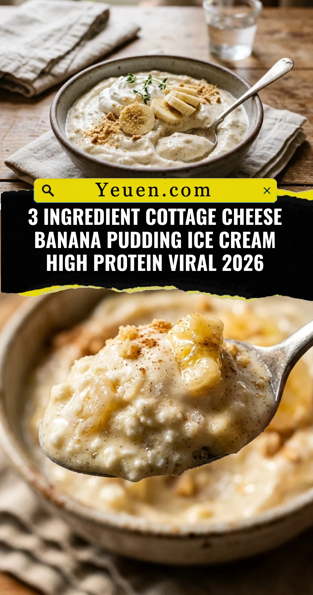 3 Ingredient Cottage Cheese Banana Pudding Ice Cream High Protein Viral 2026
