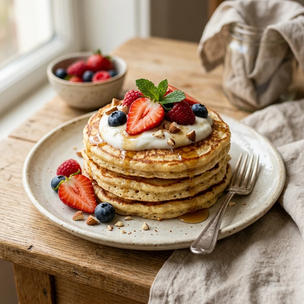 3 Ingredient Cottage Cheese Pancakes High Protein