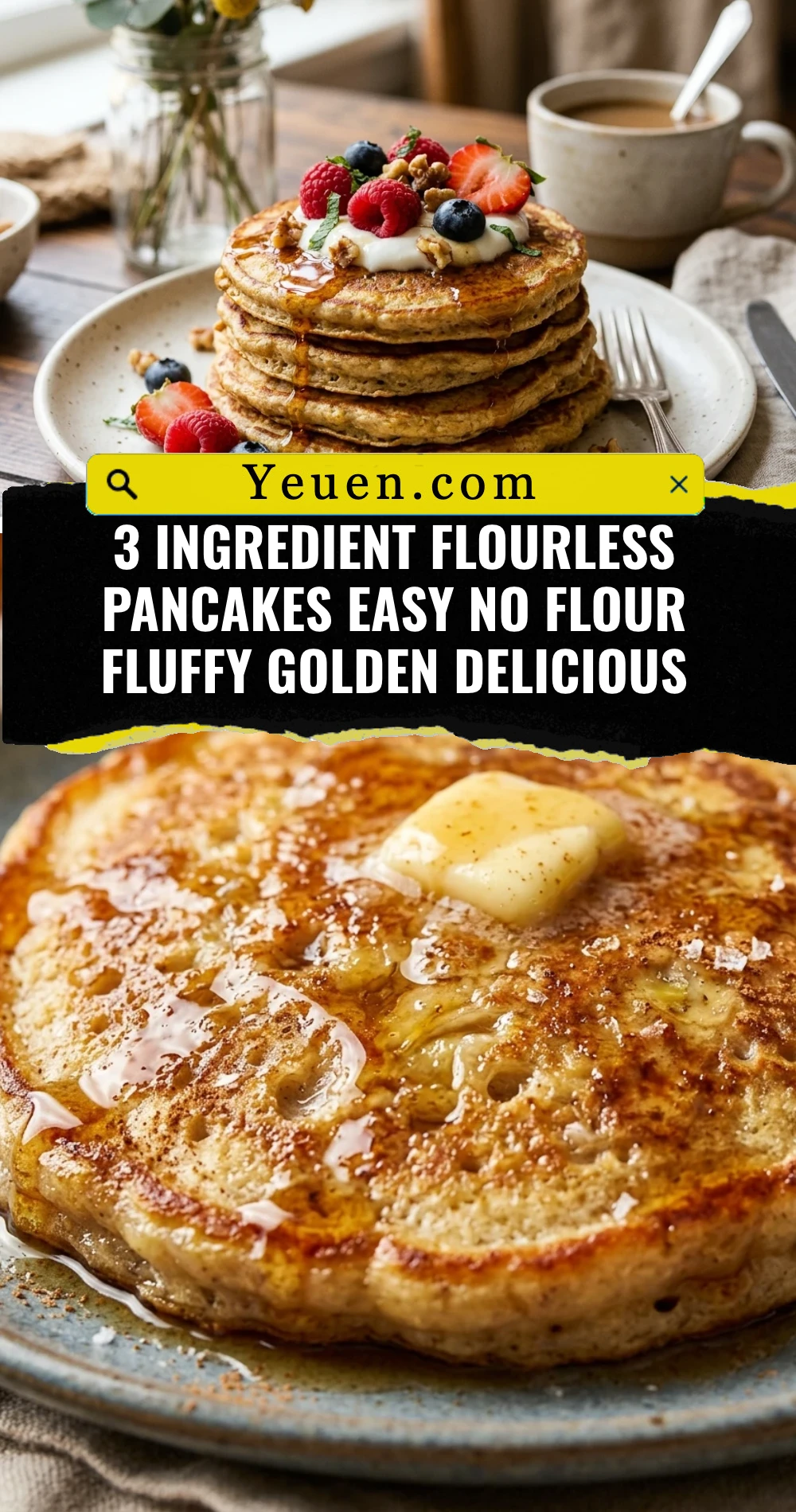 3 Ingredient Flourless Pancakes Easy No Flour Fluffy Golden Delicious