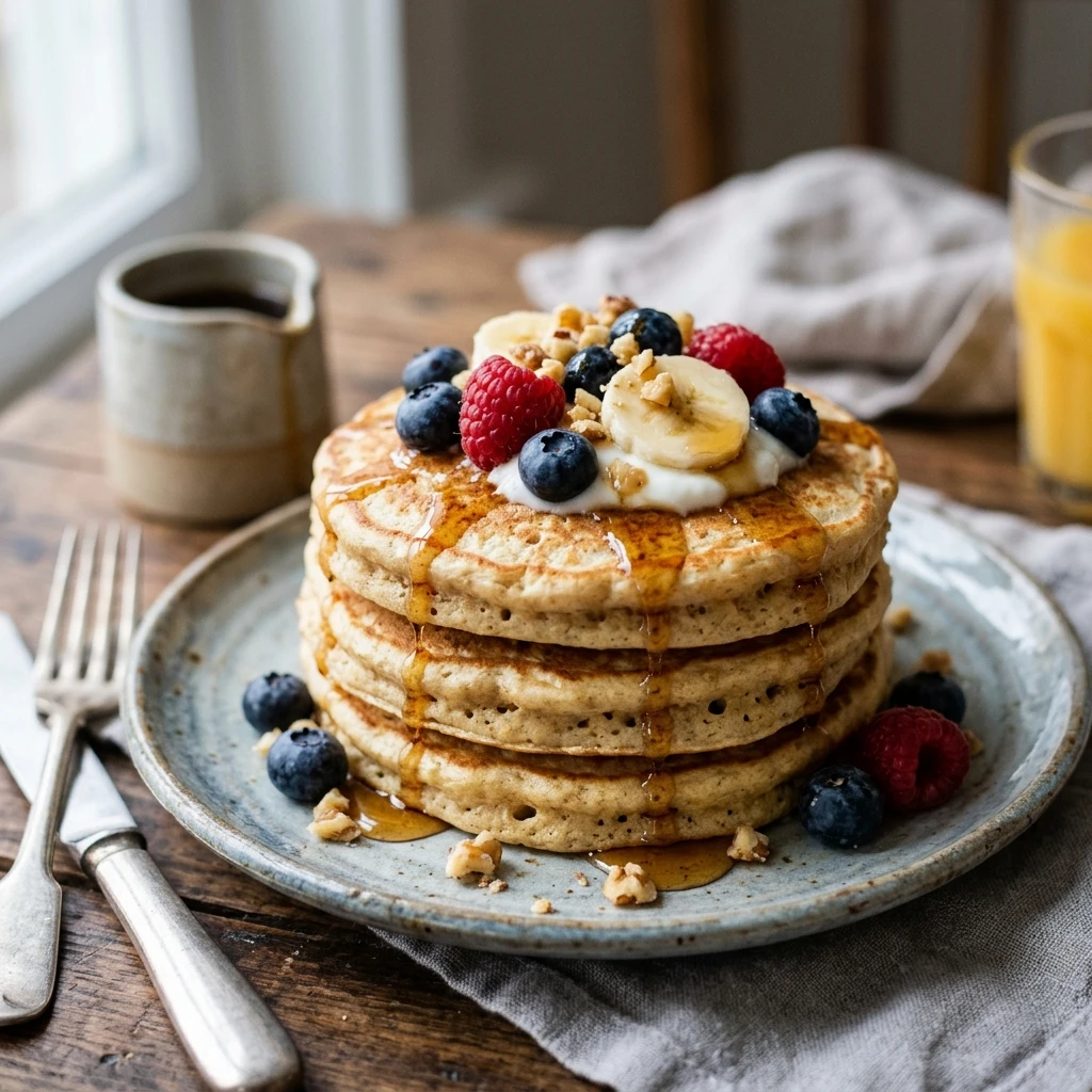 3 Ingredient Flourless Pancakes Easy No Flour Fluffy Perfect Stack