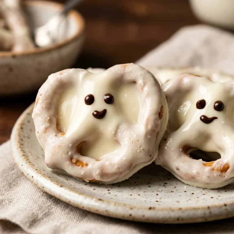 3-Ingredient Ghost Pretzels - No Bake Dinner Snack