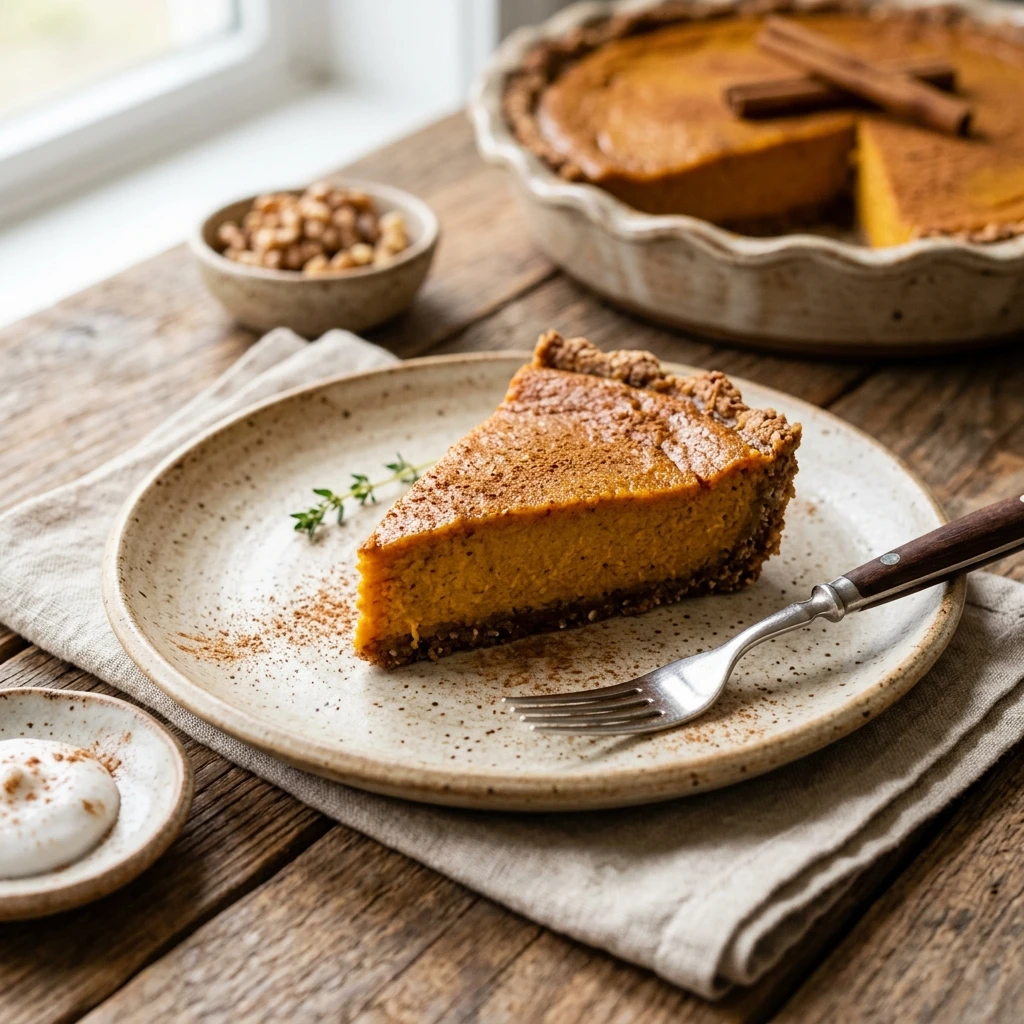 3-Ingredient Healthy Pumpkin Pie (No Sugar Added)