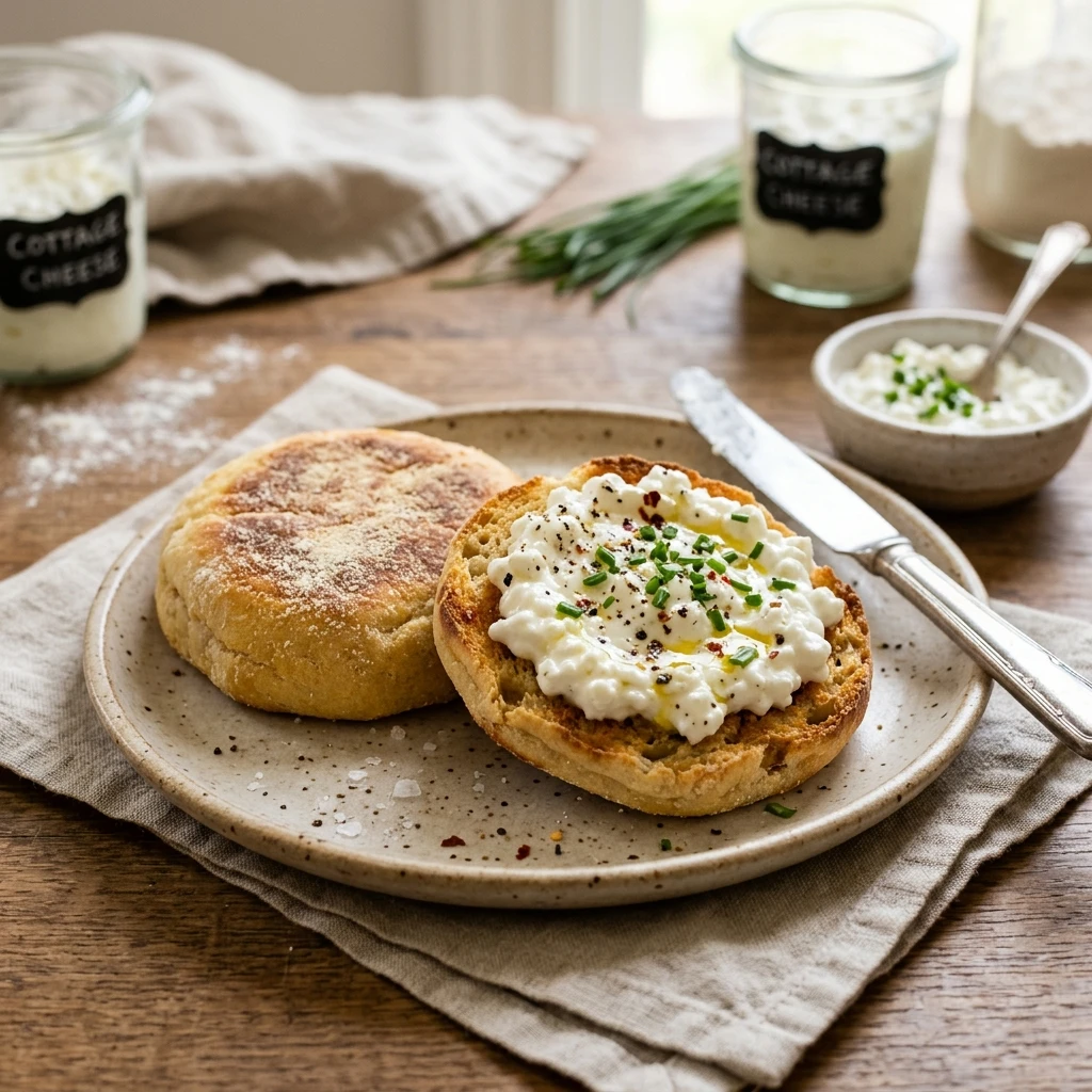 3 Ingredient High Protein Cottage Cheese English Muffins 20g+ Easy