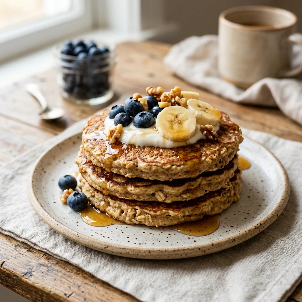 3 Ingredient Oatmeal Pancakes No Flour Easy