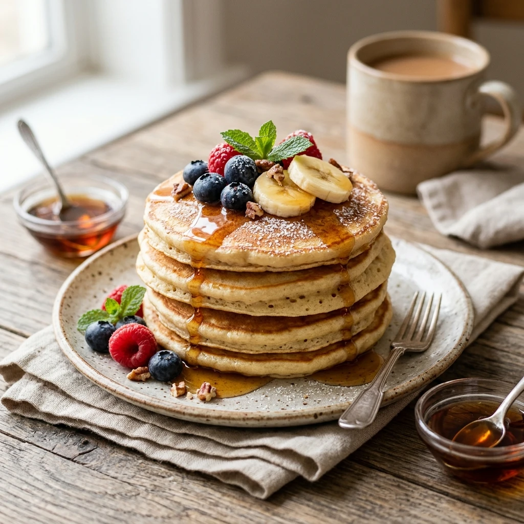 3 Ingredient Pancakes Easy No Flour Fluffy Perfect Stack