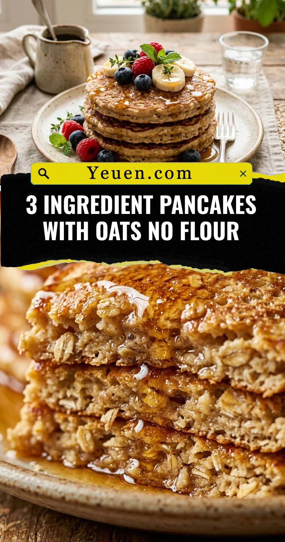 3 Ingredient Pancakes With Oats No Flour