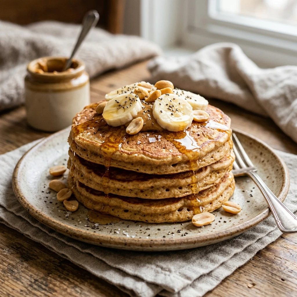 3 Ingredient Peanut Butter Pancakes No Flour