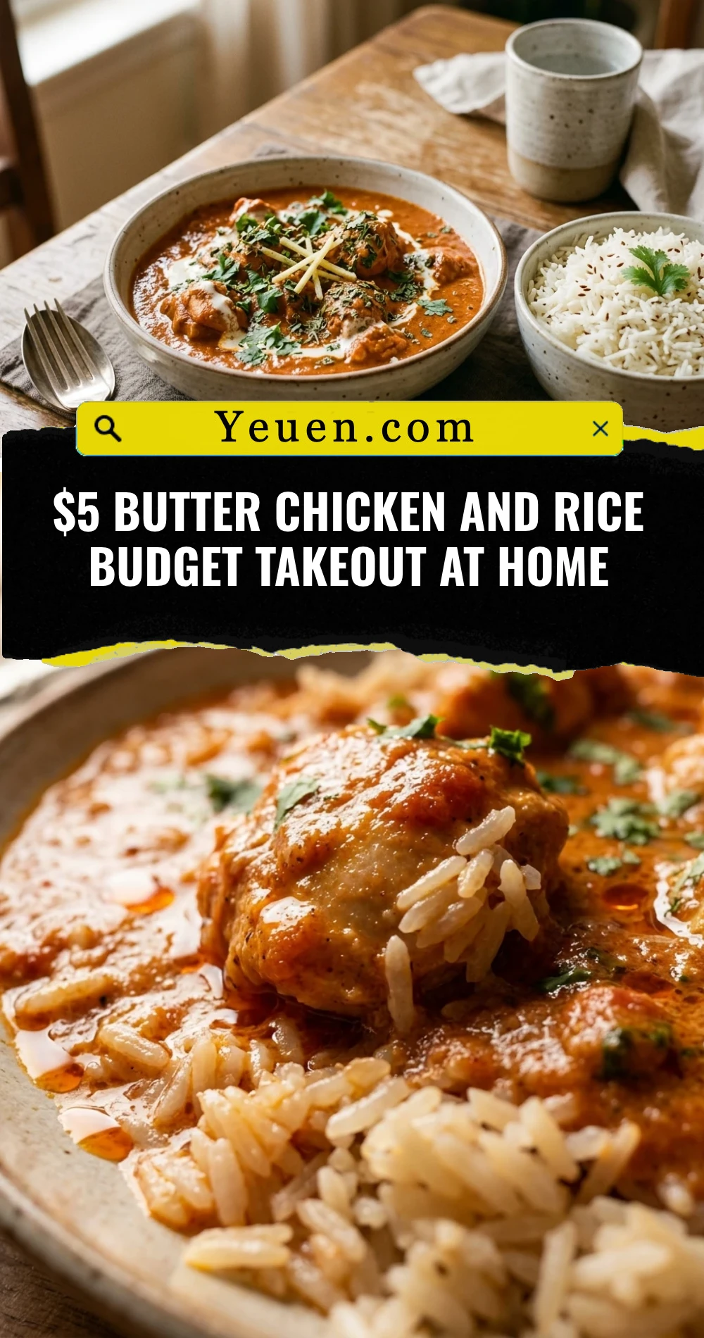 $5 Butter Chicken And Rice Budget Takeout At Home