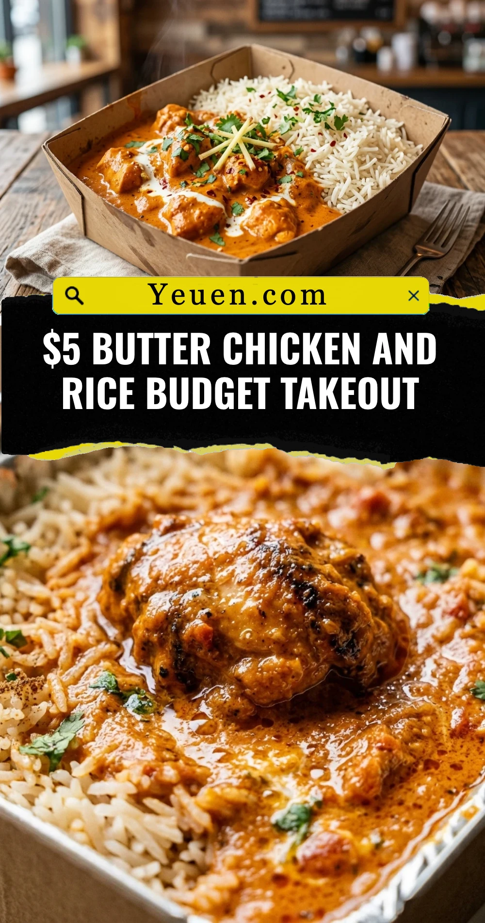 $5 Butter Chicken And Rice Budget Takeout
