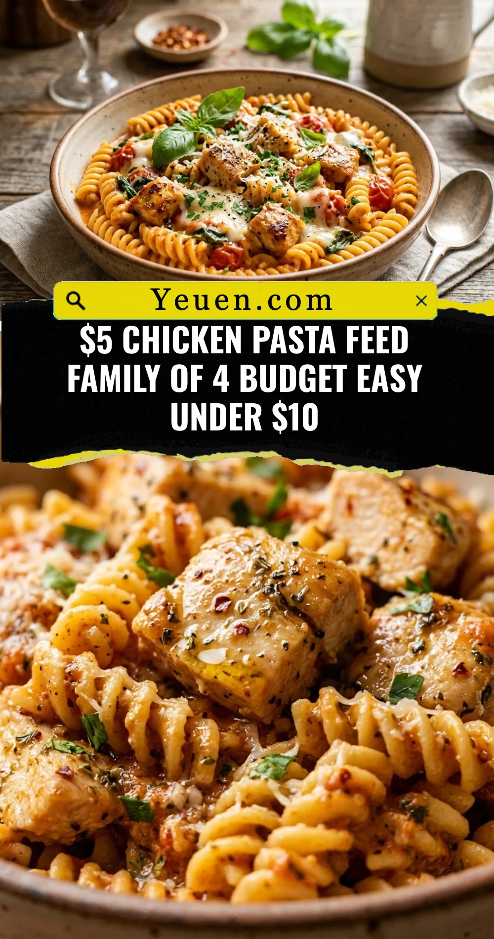 $5 Chicken Pasta Feed Family Of 4 Budget Easy Under $10