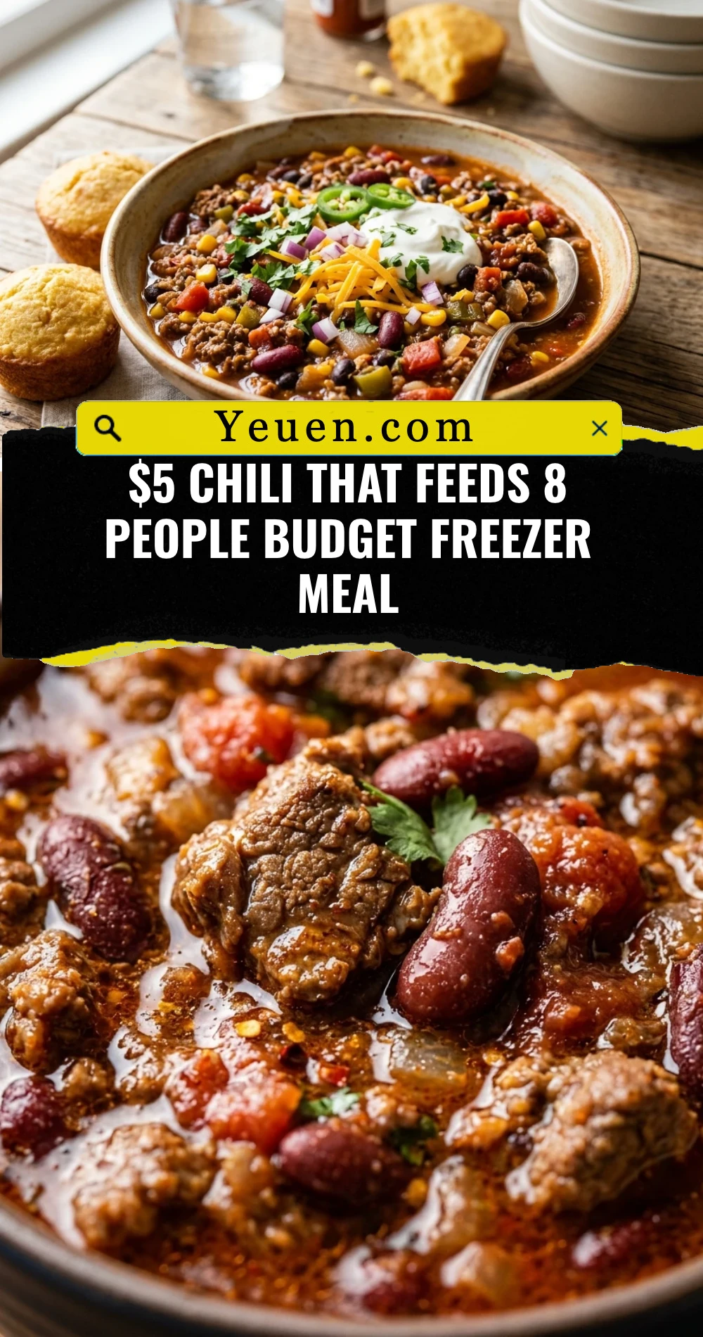 $5 Chili That Feeds 8 People Budget Freezer Meal
