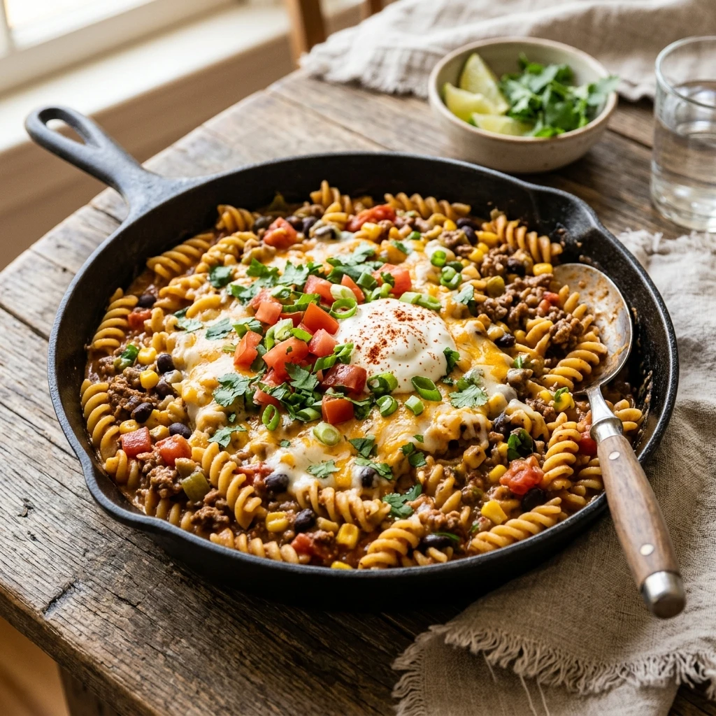 $5 Dinner Taco Pasta One-Pot Feeds 6 People