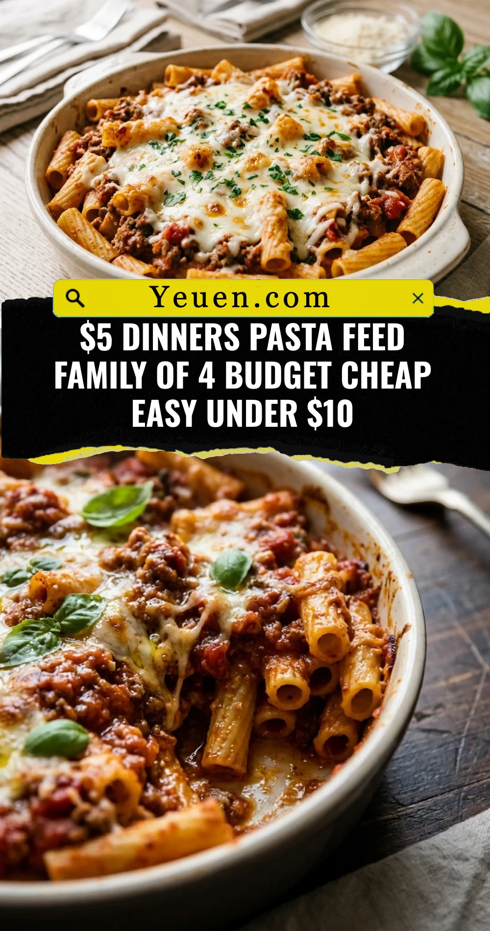 $5 Dinners Pasta Feed Family Of 4 Budget Cheap Easy Under $10