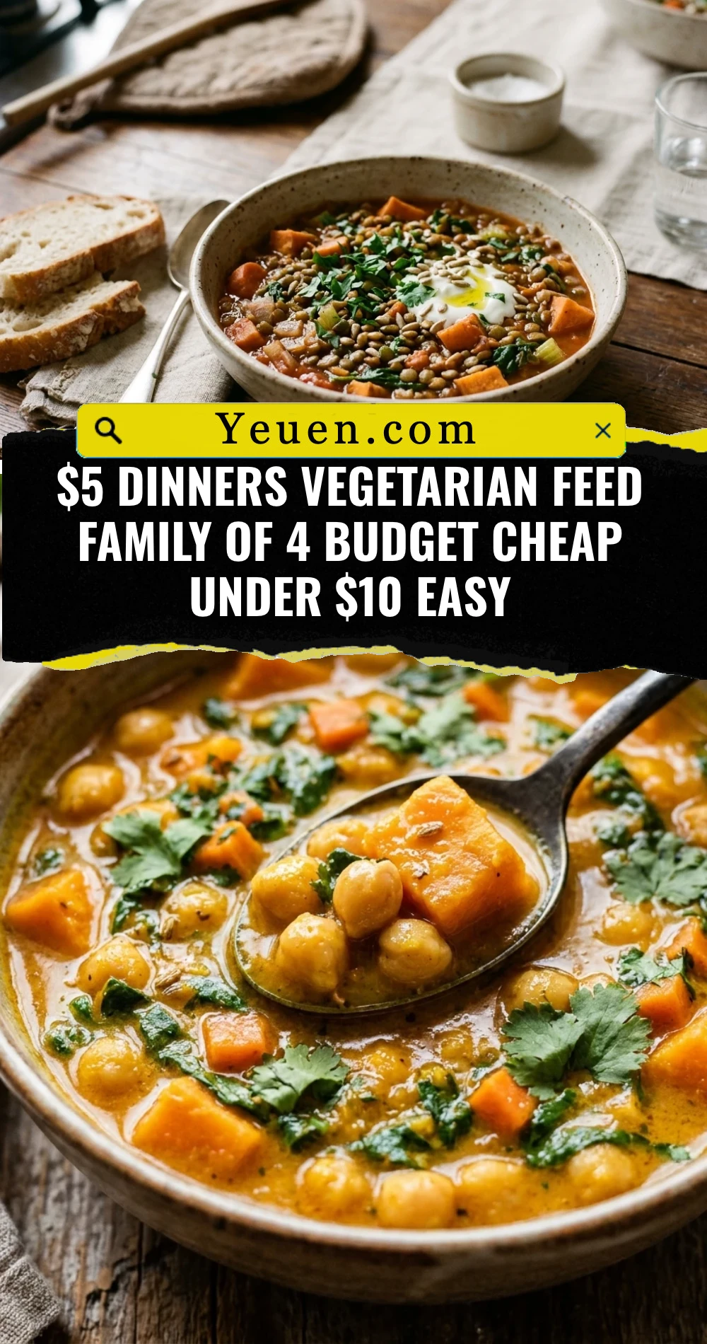 $5 Dinners Vegetarian Feed Family Of 4 Budget Cheap Under $10 Easy