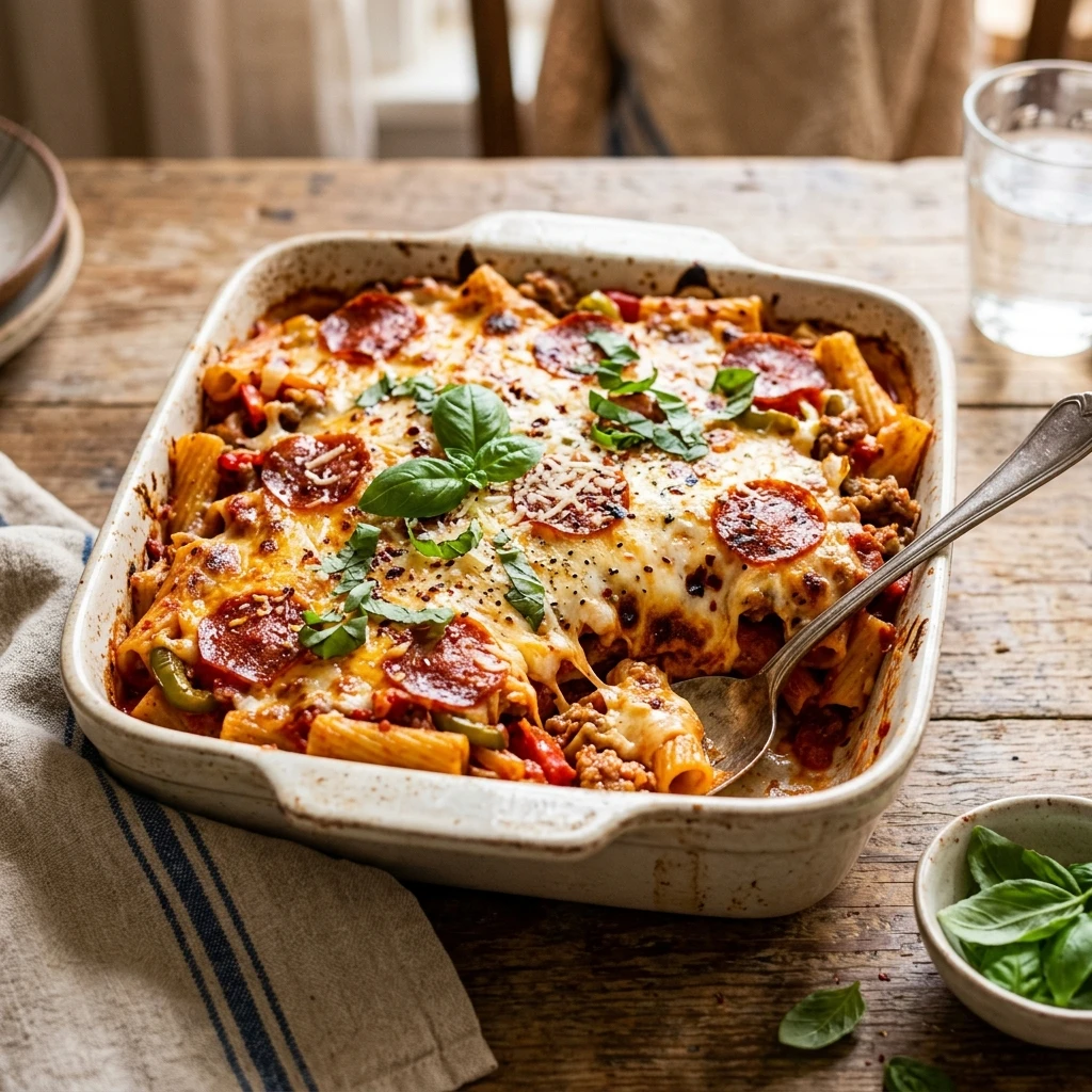 $5 Pizza Pasta Bake Feeds 6 People Cheesy Cheap