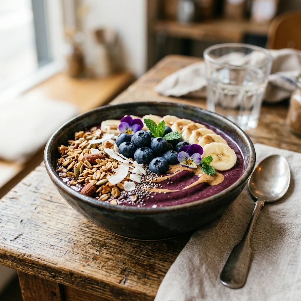 Acai Blueberry Bowl Thick Creamy Superfood Viral Healthy