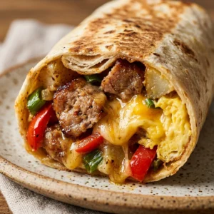 Air Fryer Breakfast Burrito With Sausage 10 Min