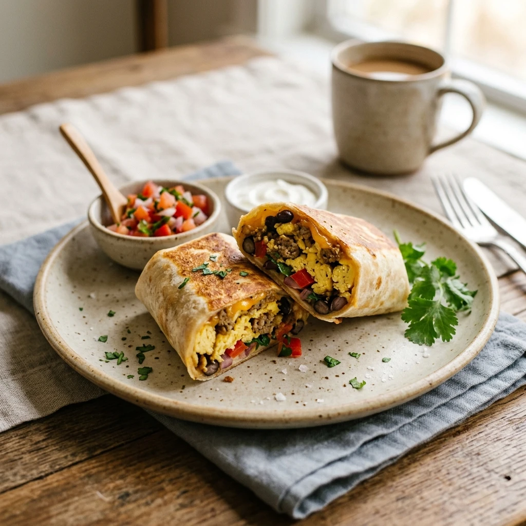 Air Fryer Breakfast Burrito With Sausage 10 Min