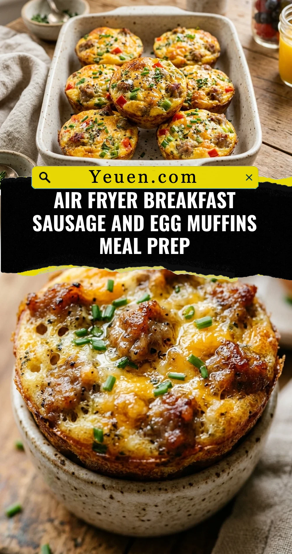 Air Fryer Breakfast Sausage And Egg Muffins Meal Prep