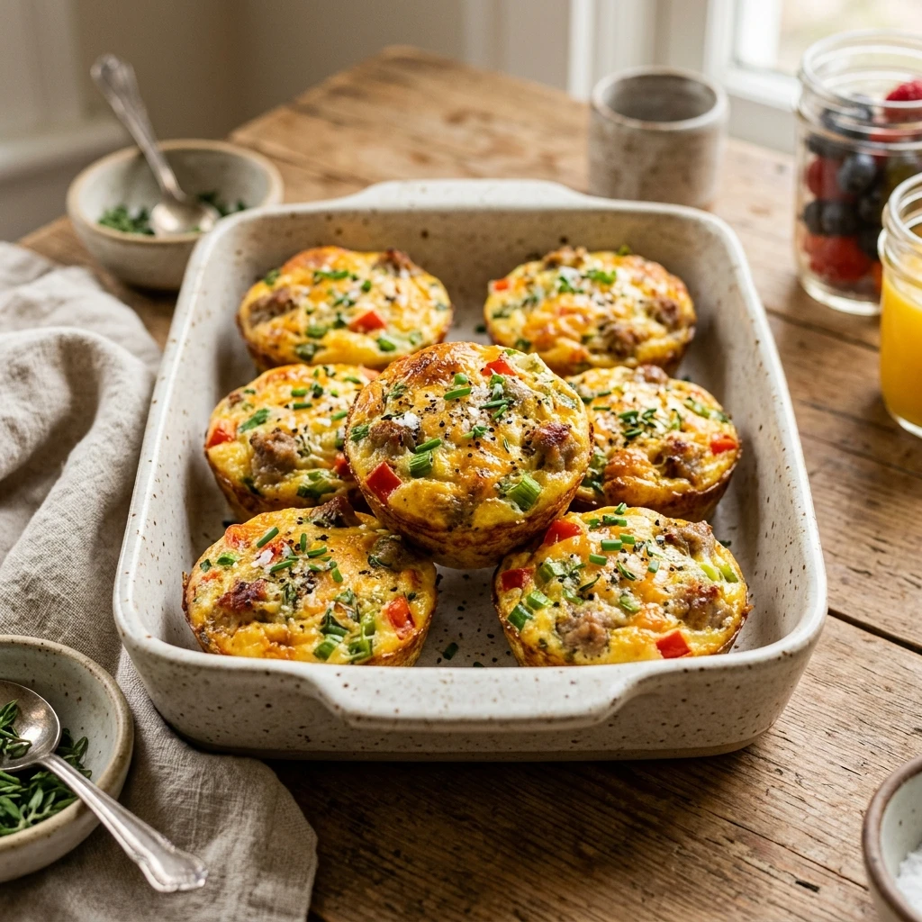 Air Fryer Breakfast Sausage And Egg Muffins Meal Prep