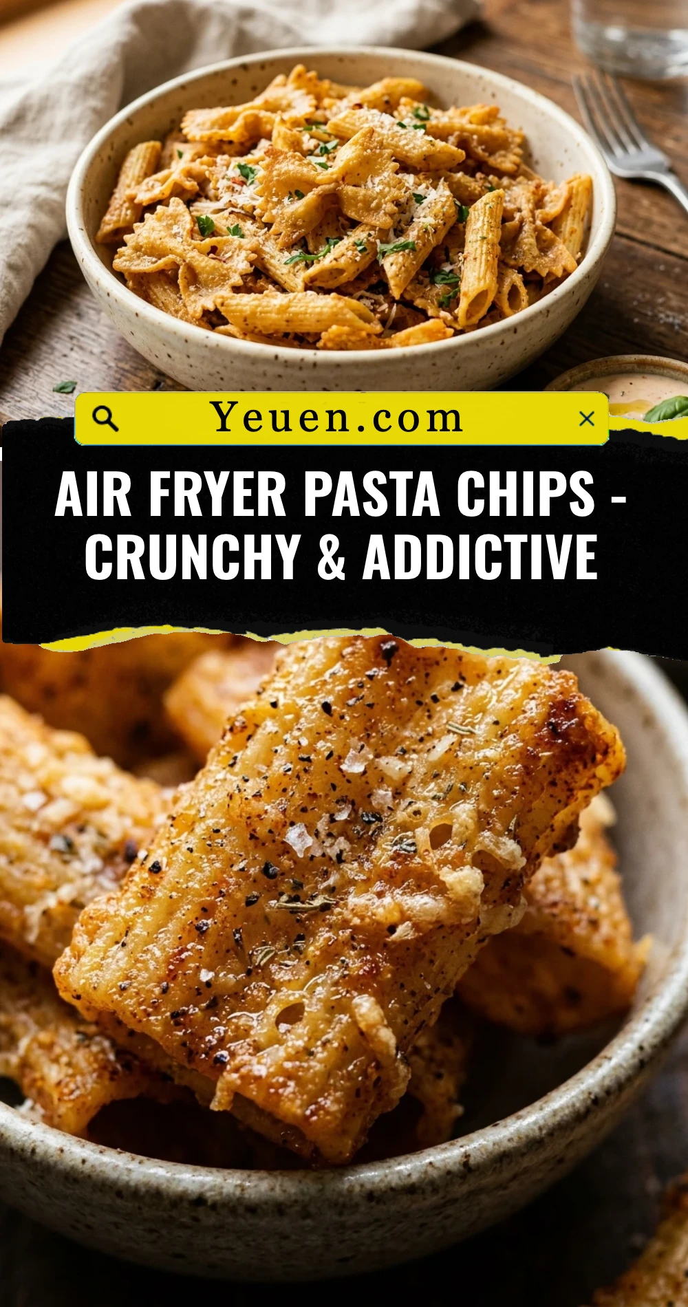 Air Fryer Pasta Chips - Crunchy & Addictive
