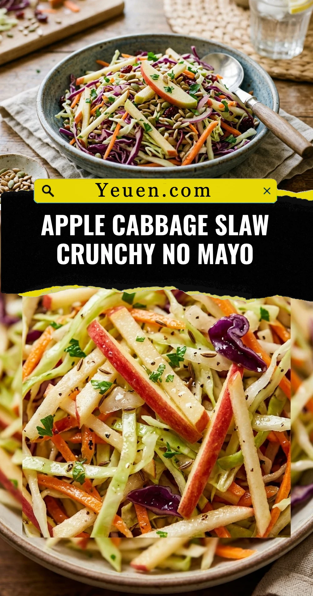 Apple Cabbage Slaw Crunchy No Mayo