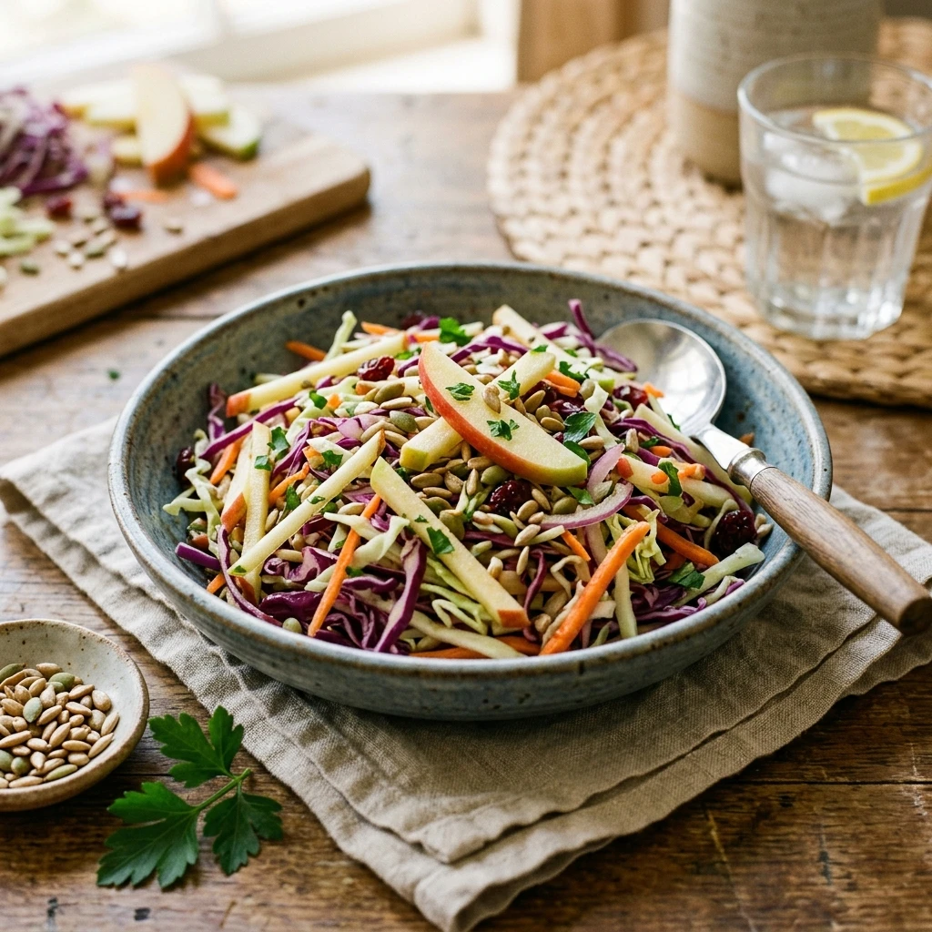 Apple Cabbage Slaw Crunchy No Mayo