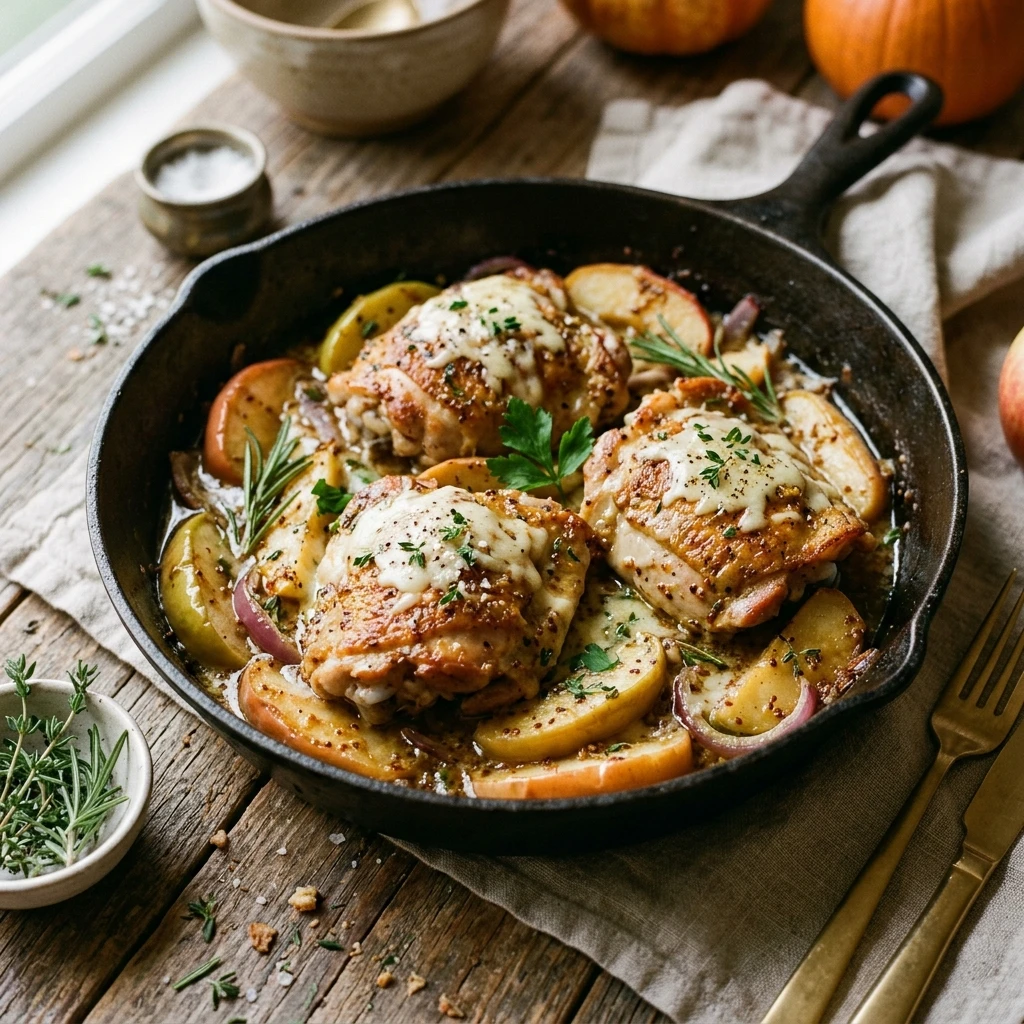 Apple Cheddar Chicken Skillet Fall