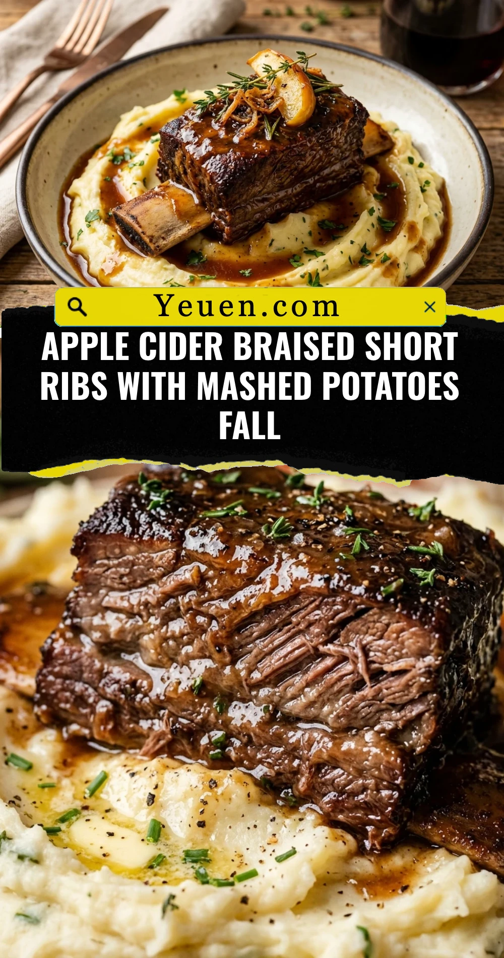 Apple Cider Braised Short Ribs With Mashed Potatoes Fall