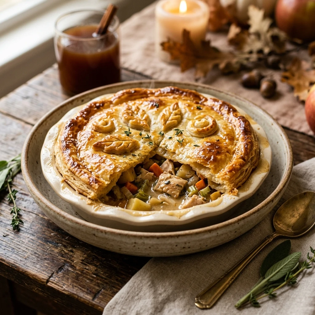 Apple Cider Chicken Pot Pie With Puff Pastry Fall Dinner