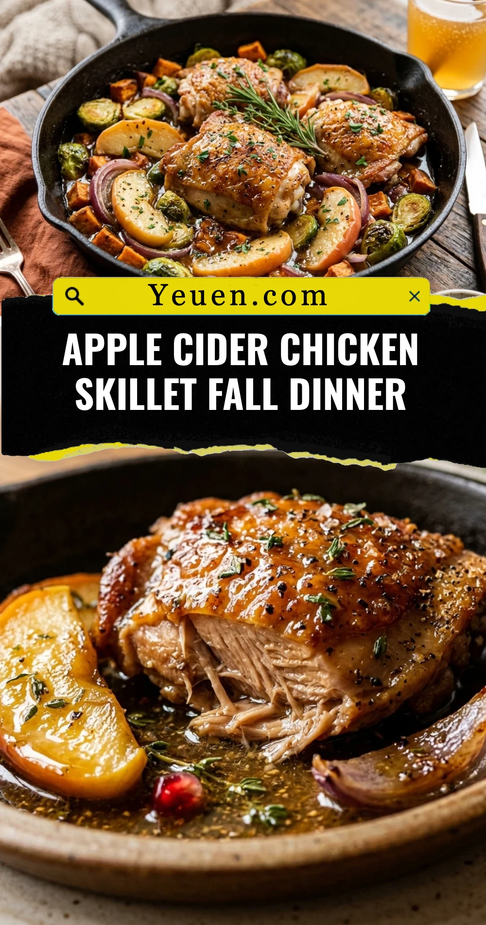 Apple Cider Chicken Skillet Fall Dinner