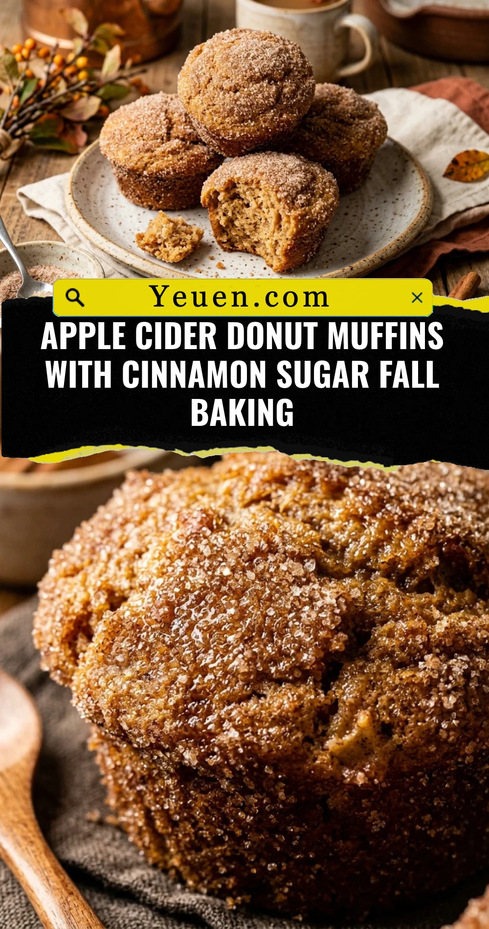 Apple Cider Donut Muffins With Cinnamon Sugar Fall Baking