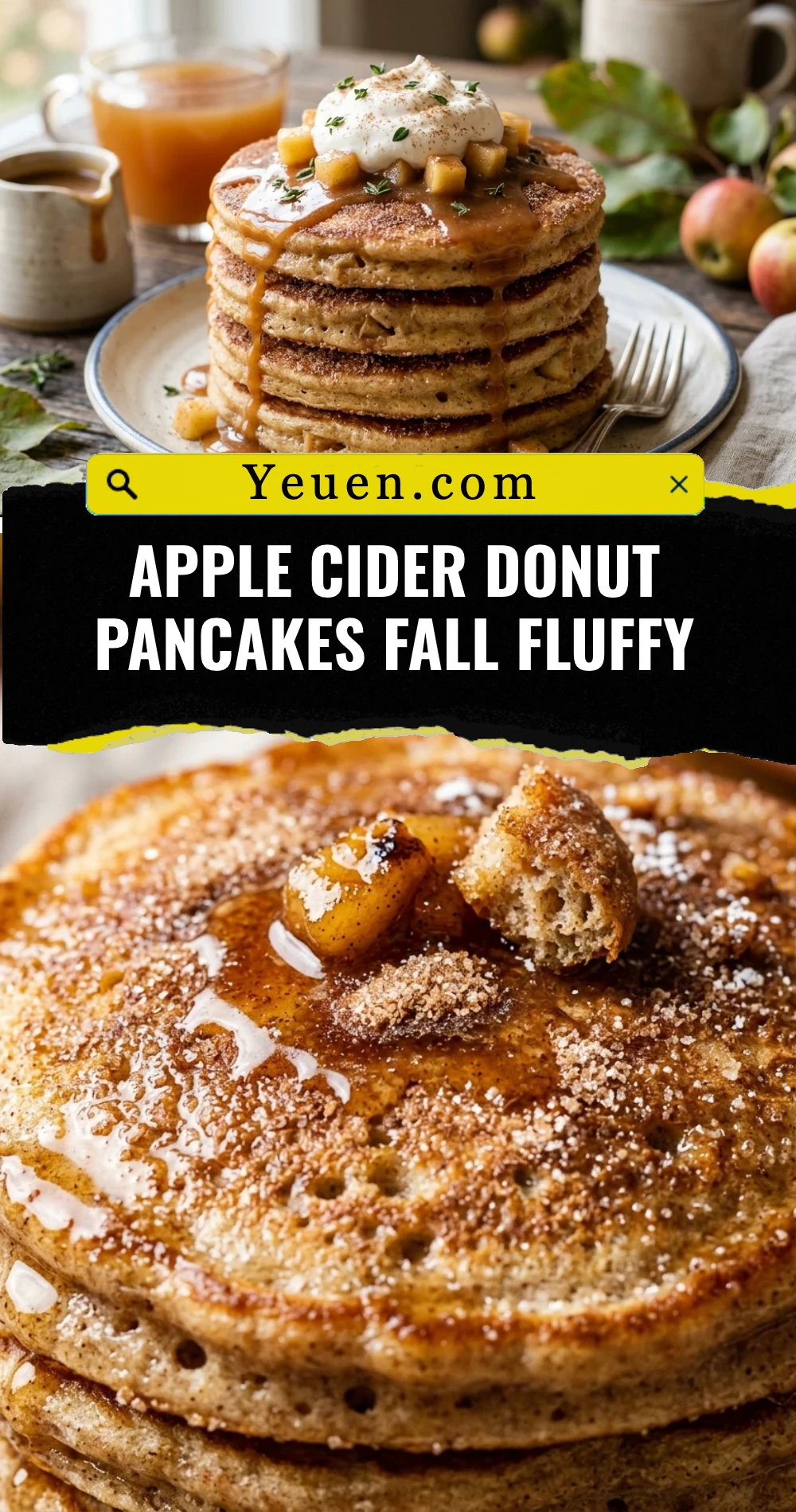 Apple Cider Donut Pancakes Fall Fluffy