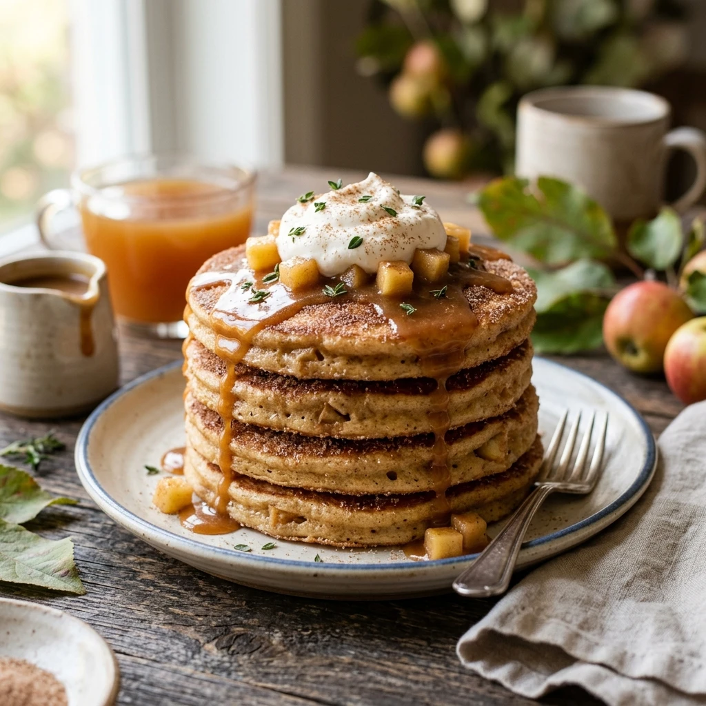 Apple Cider Donut Pancakes Fall Fluffy