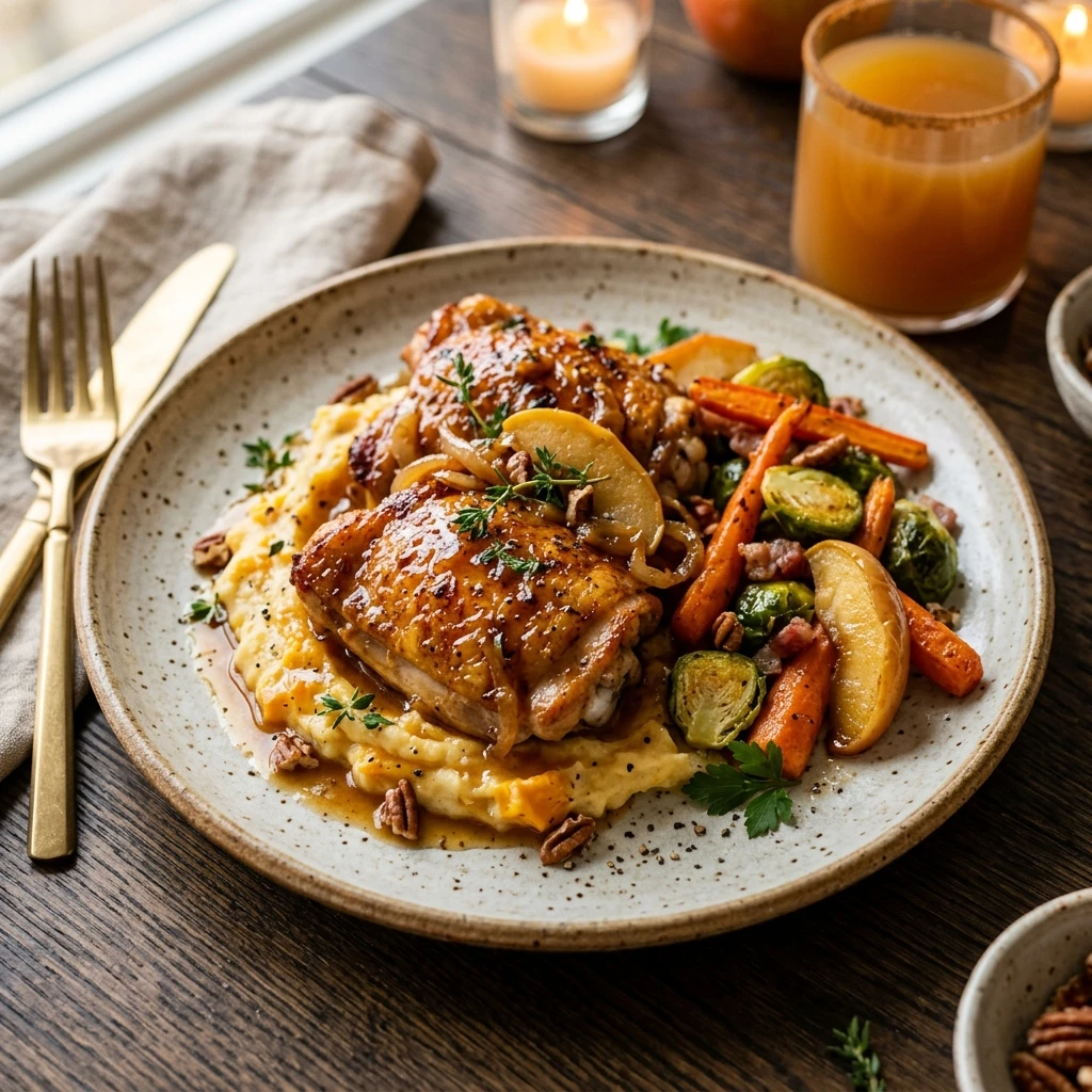 Apple Cider Glazed Chicken Fall Dinner