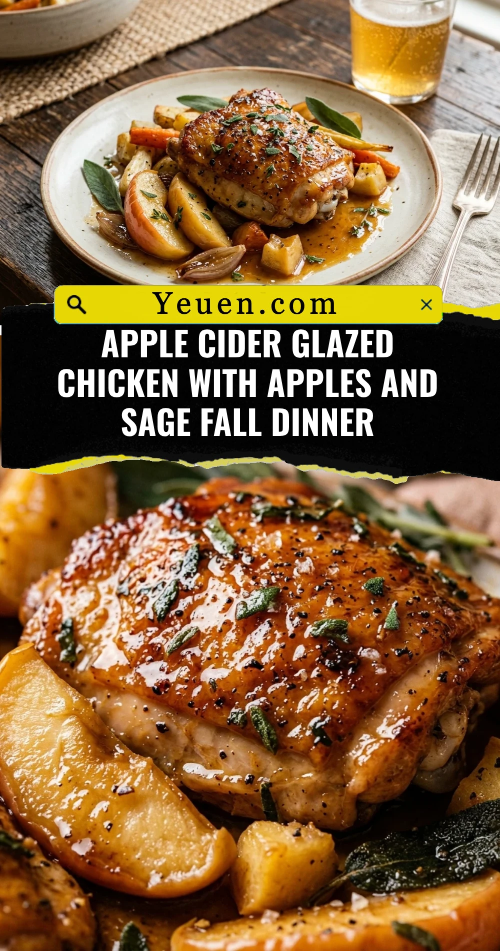 Apple Cider Glazed Chicken With Apples And Sage Fall Dinner