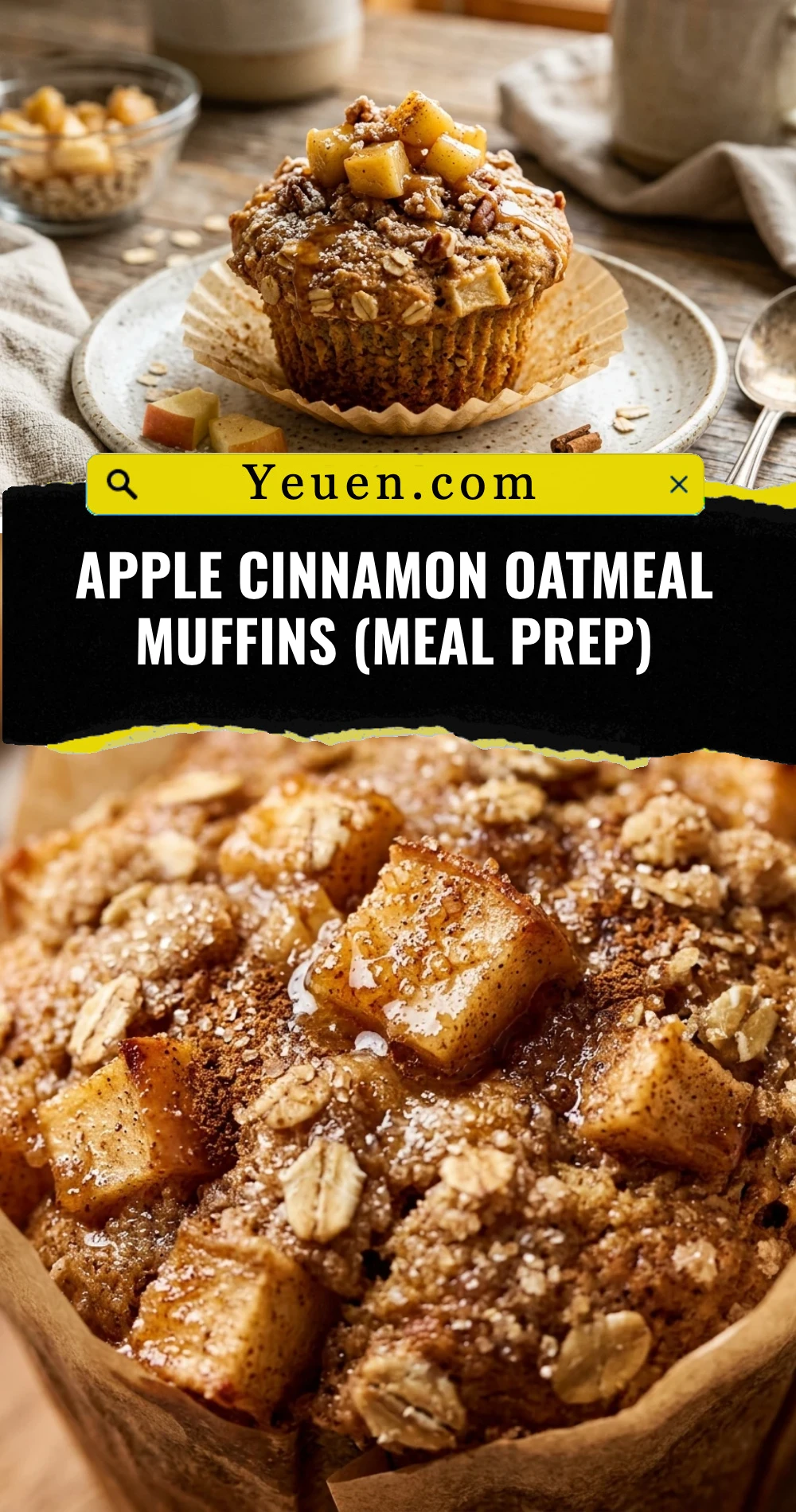 Apple Cinnamon Oatmeal Muffins (Meal Prep)