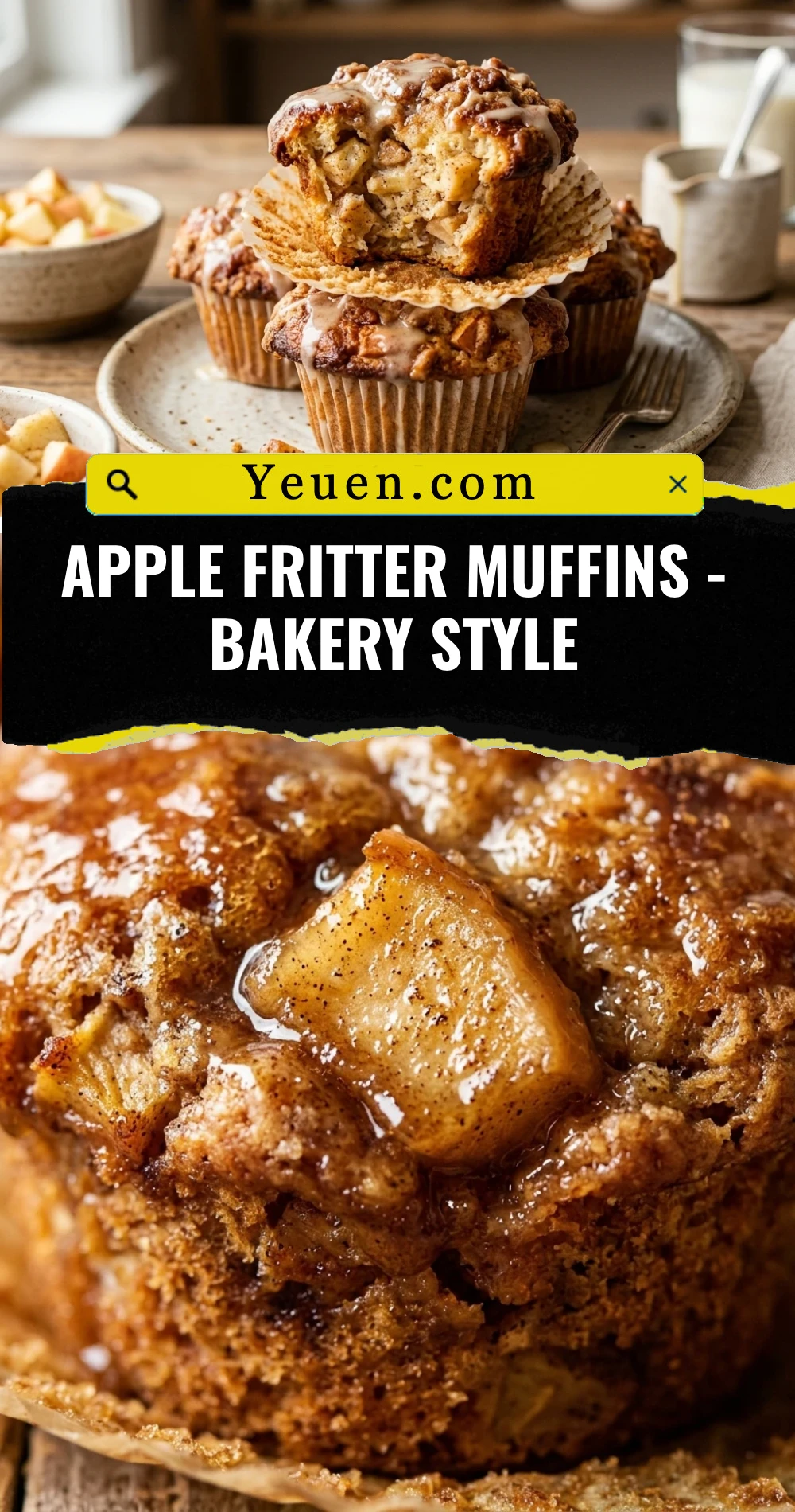 Apple Fritter Muffins - Bakery Style