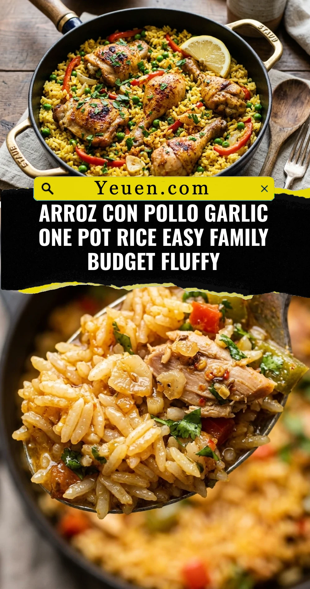 Arroz Con Pollo Garlic One Pot Rice Easy Family Budget Fluffy