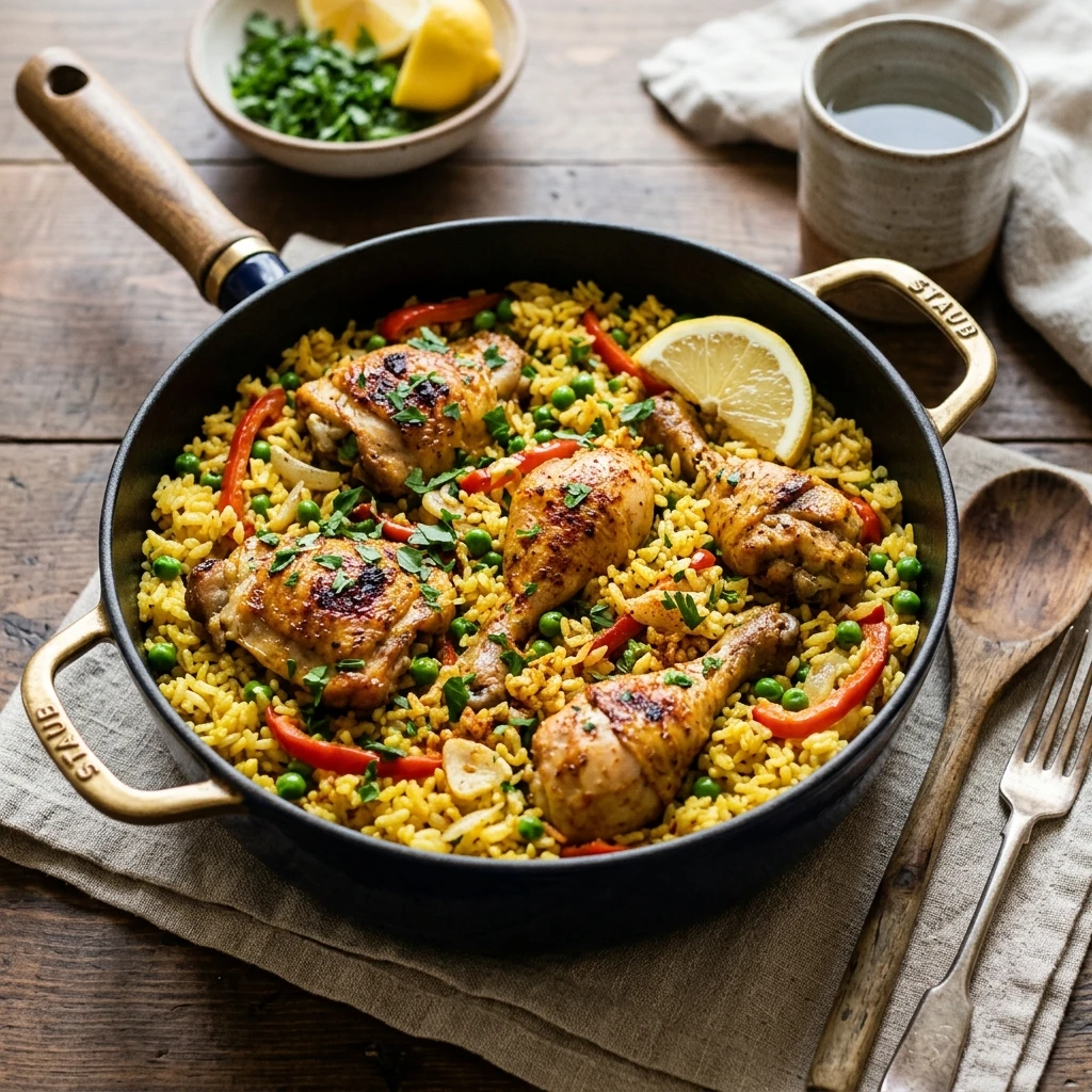 Arroz Con Pollo Garlic One Pot Rice Easy Family Budget Fluffy