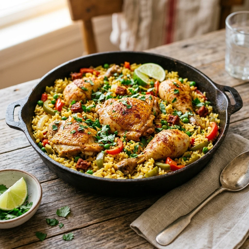 Arroz Con Pollo Garlic One Pot Rice Easy Family Budget Fluffy