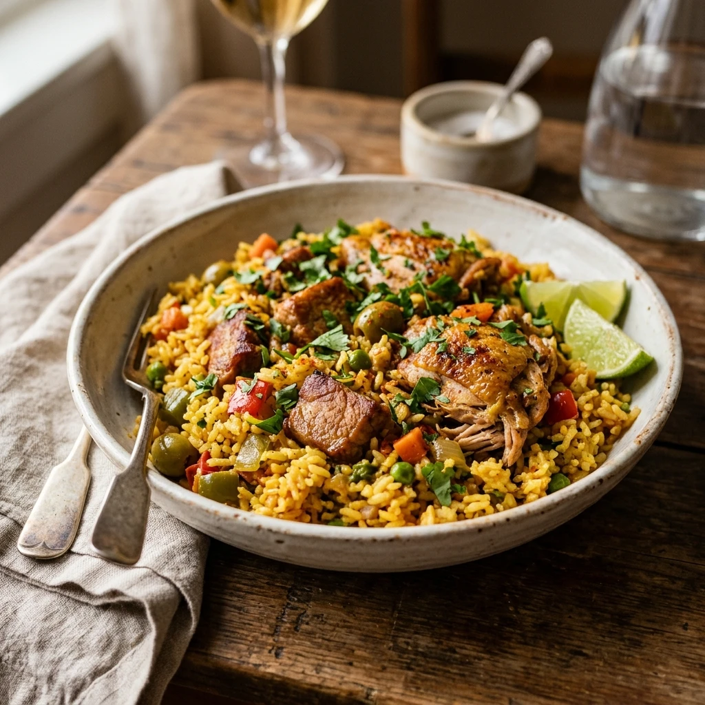 Arroz Con Pollo Pork One Pot Rice Easy Family Budget Fluffy