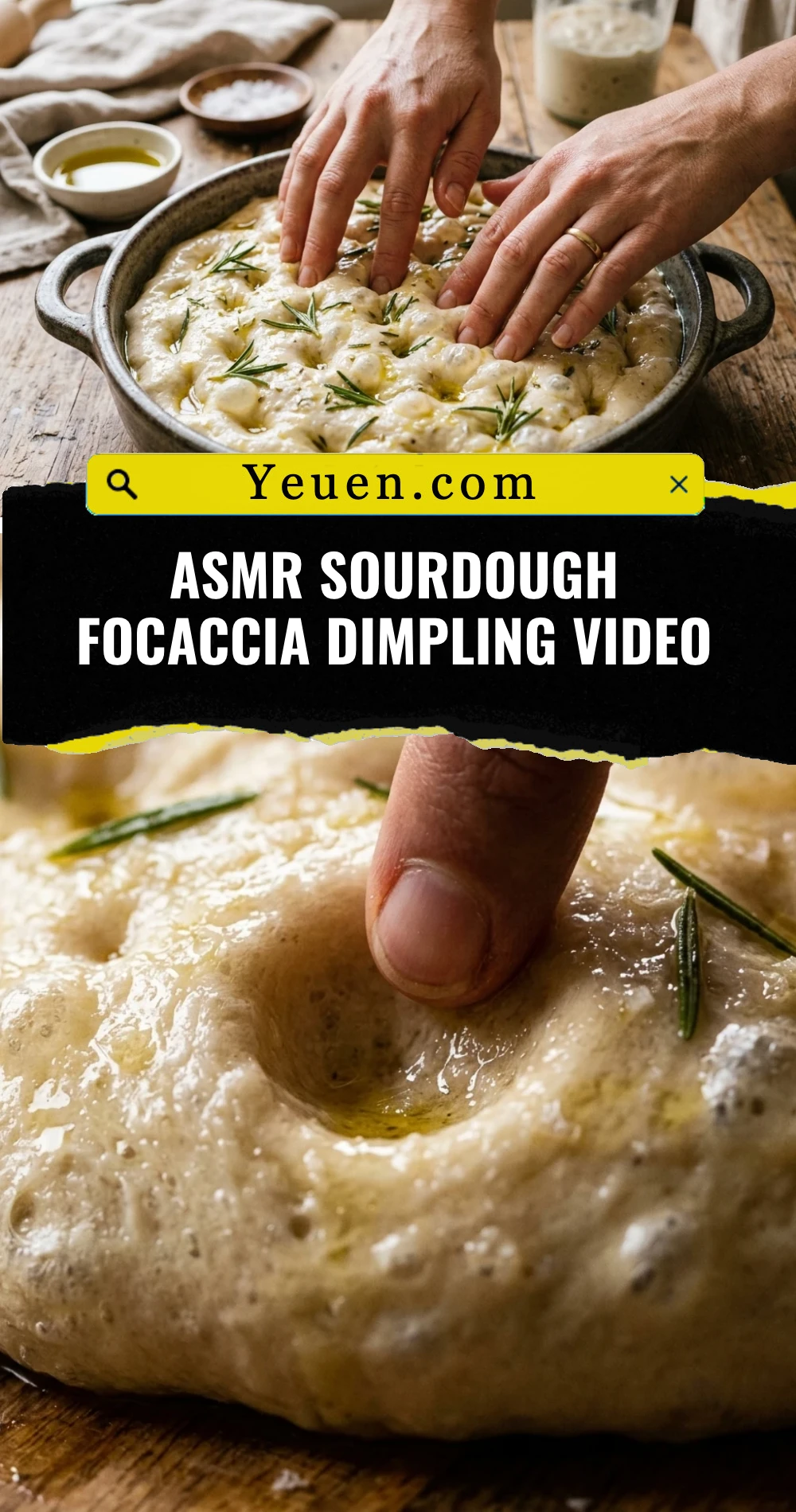 ASMR Sourdough Focaccia Dimpling Video