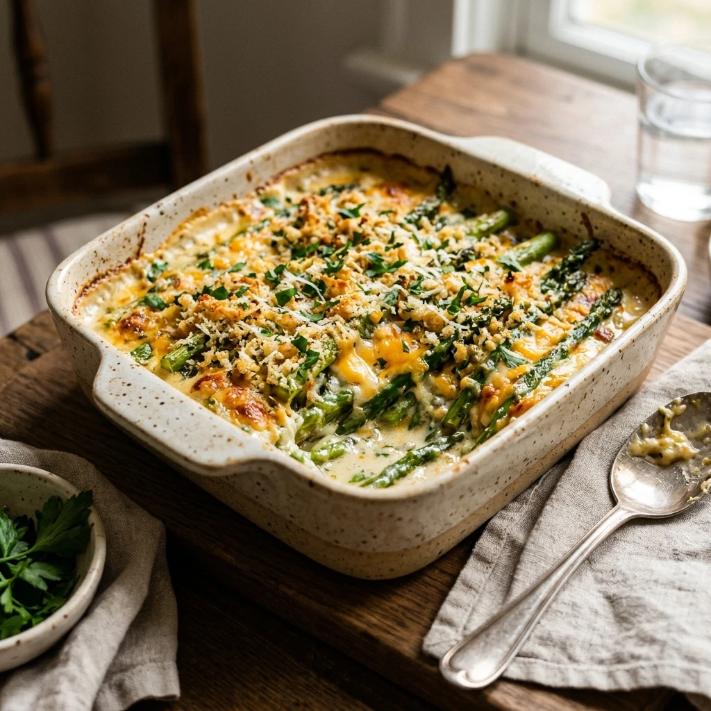 Asparagus Casserole Easy Vegetable Healthy Cheesy One Dish
