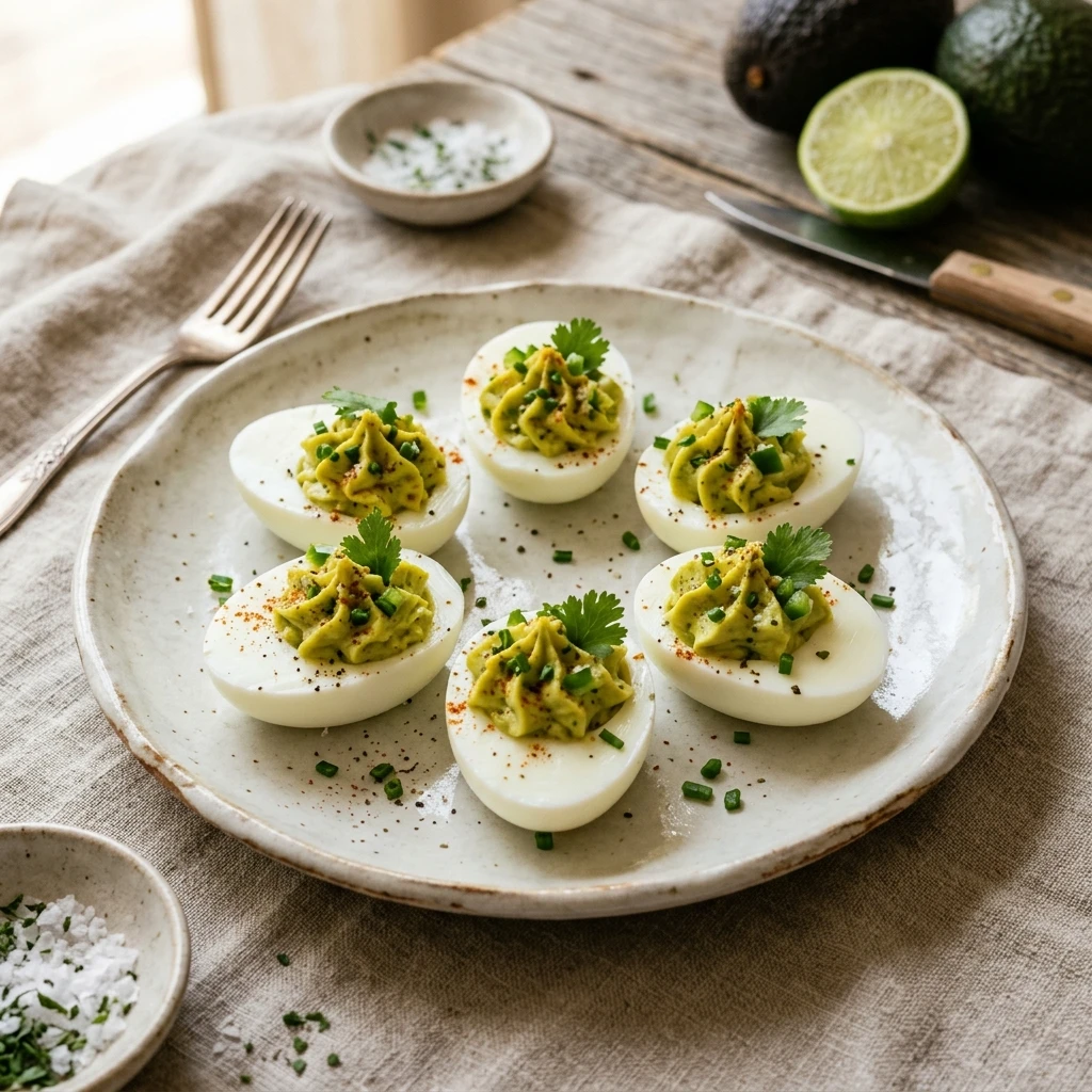 Avocado and Lime Fresh Deviled Eggs
