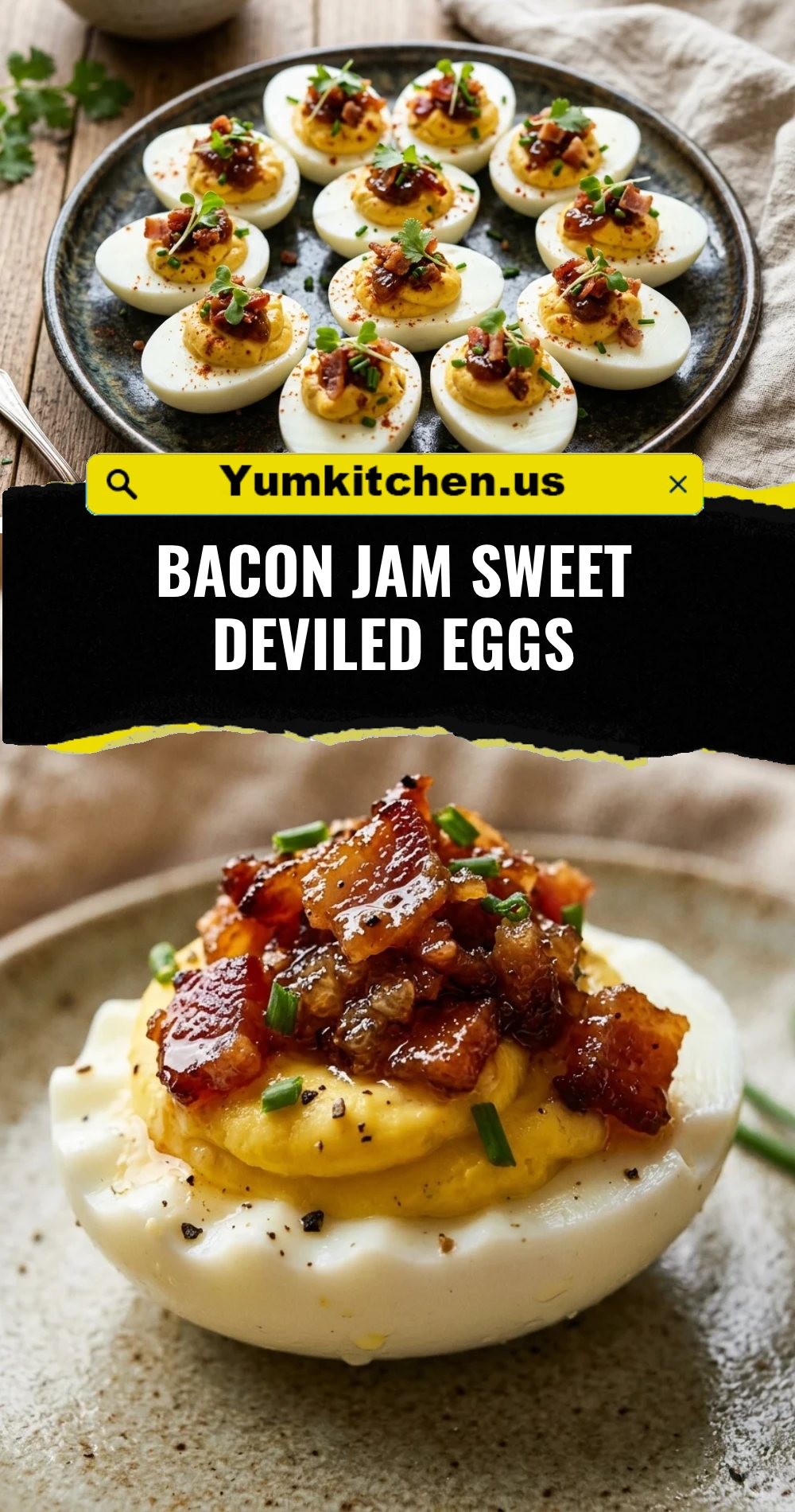 Bacon Jam Sweet Deviled Eggs