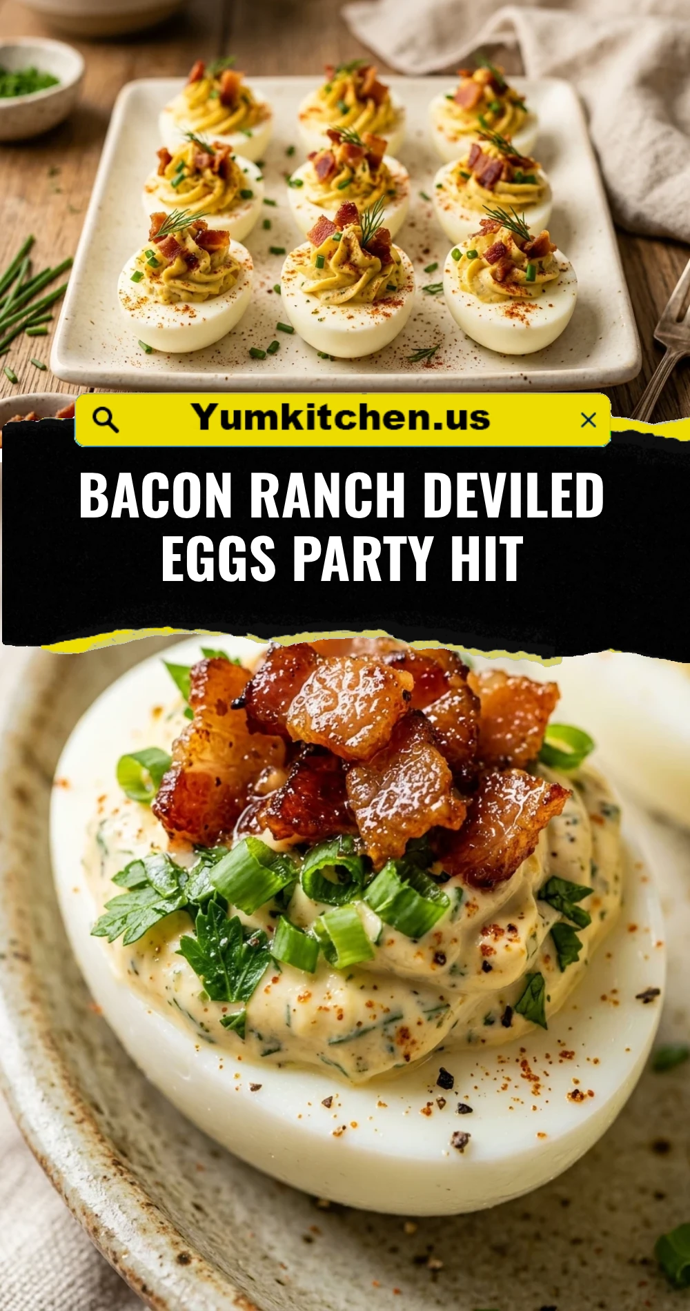 Bacon Ranch Deviled Eggs Party Hit