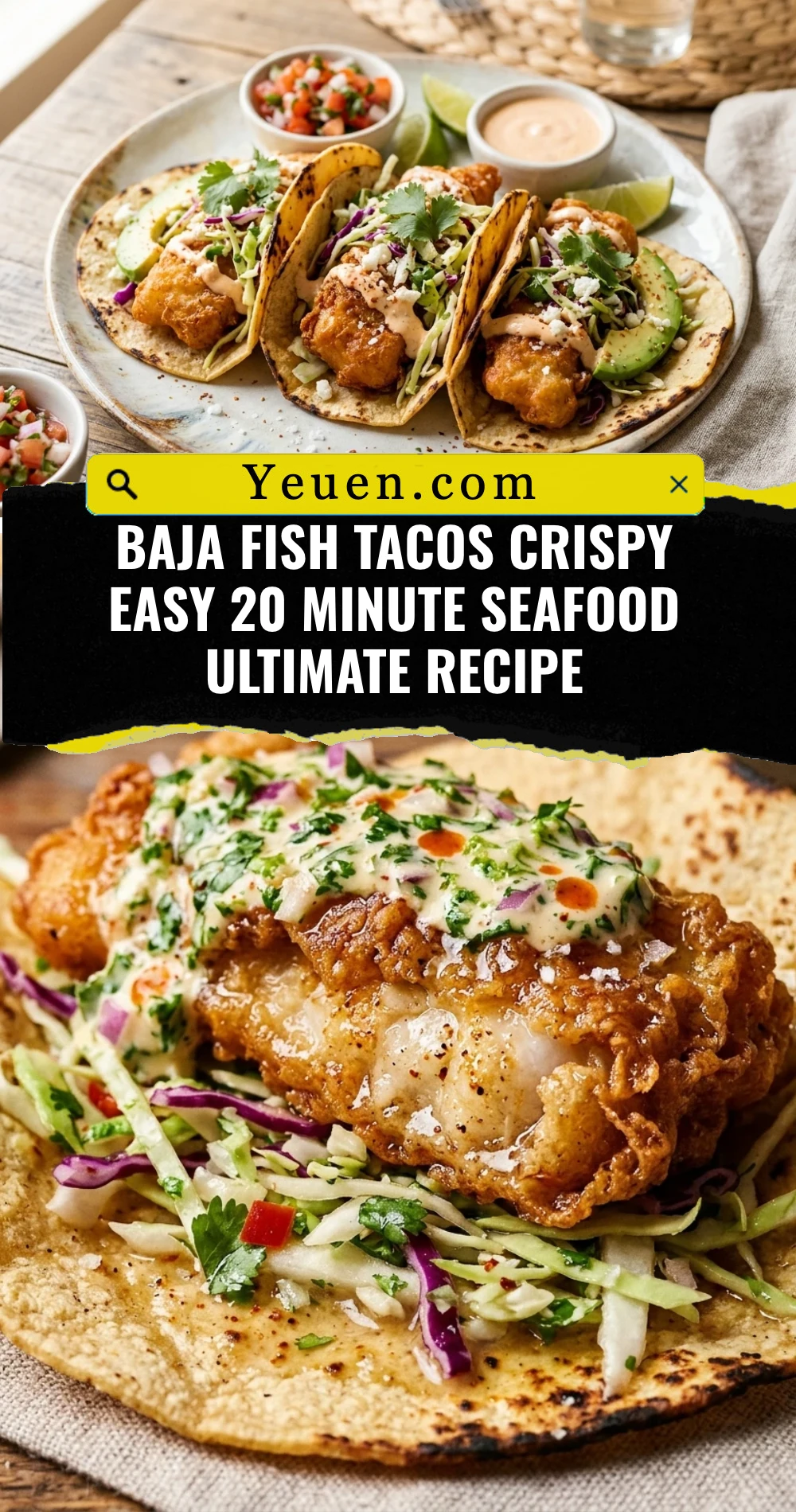 Baja Fish Tacos Crispy Easy 20 Minute Seafood Ultimate Recipe